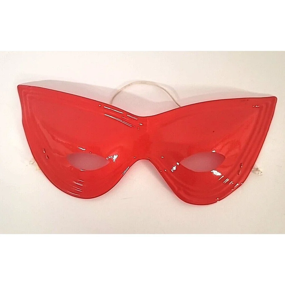 Set of 2 Red & Black Ben Cooper Halloween Mask Costume/Cosplay/Masquerade